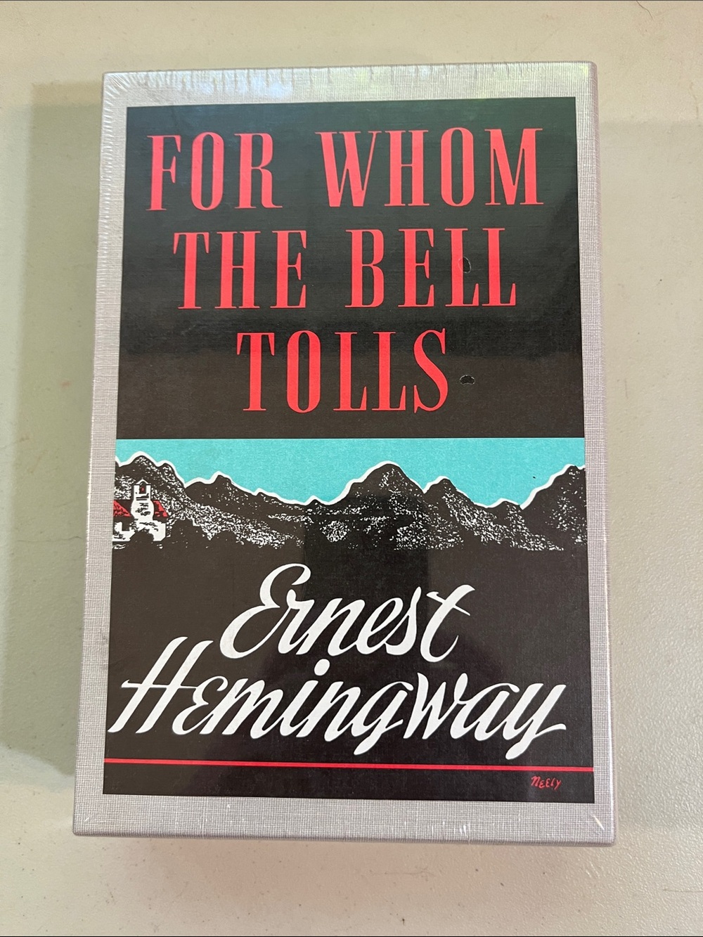For Whom The Bell Tolls Wall Art Print - Ernest Hemingway - Black & Teal Accent